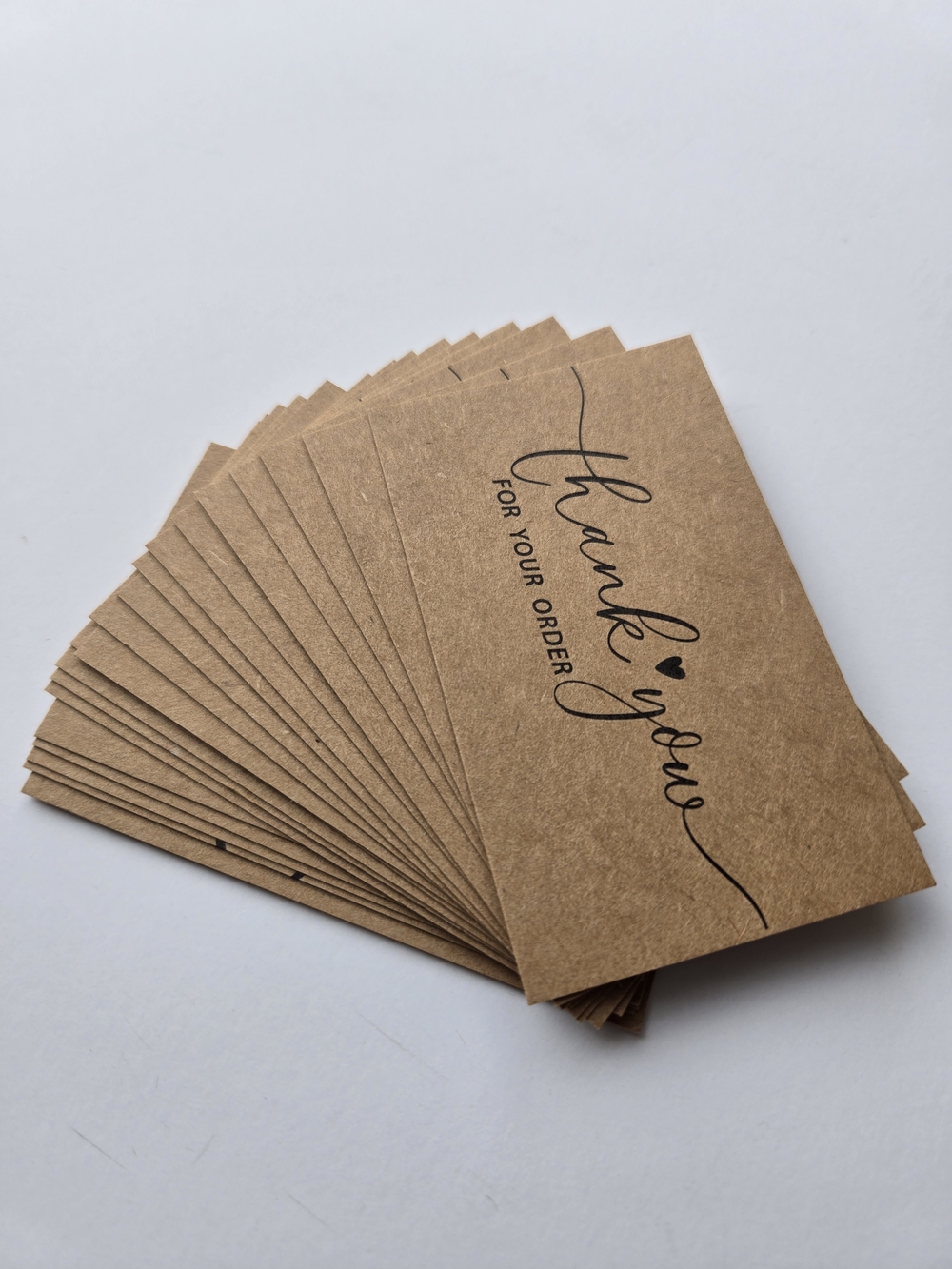 25 Assorted Kraft Thank You Cards Small Business Order Inserts 3.5” x 2” New - Picture 2 of 4